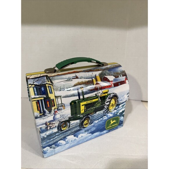 John Deere Tractor Tin Lunch Box Reproduction for Decorative Use and Storage - Picture 3 of 12